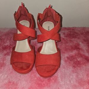 TORRID Women's Bold Red Cross-Strap Sandals